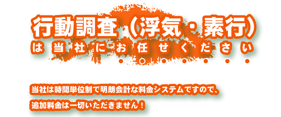 行動調査(浮気・素行)は当社にお任せください